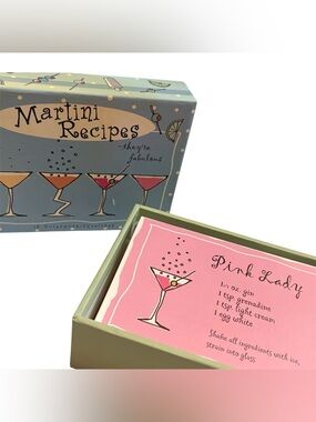 Fabulous box of unique y2k 2003 Martini Recipe cards